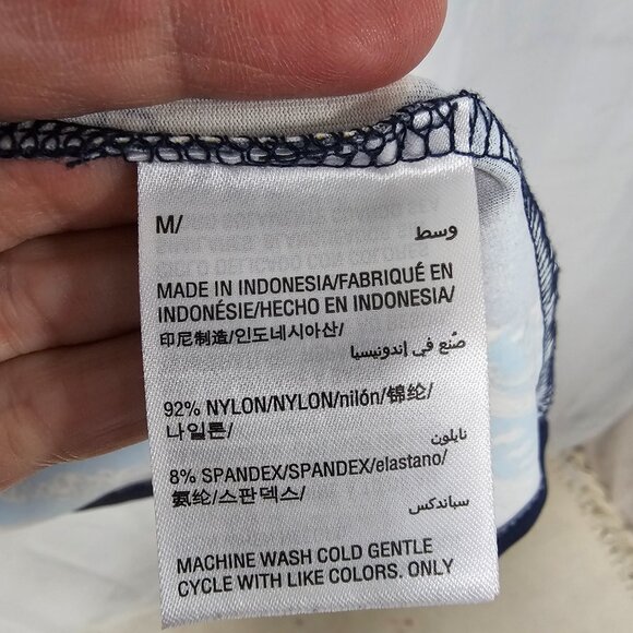 Charter Club Blouse Blue Black Equestrian Preppy Casual M - Picture 11 of 13